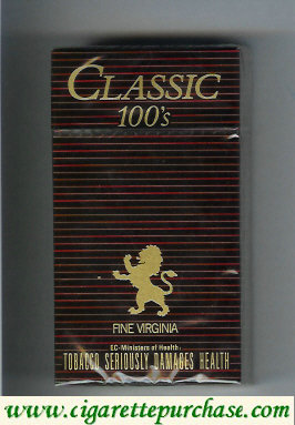 Classic 100s Fine Virginia cigarettes